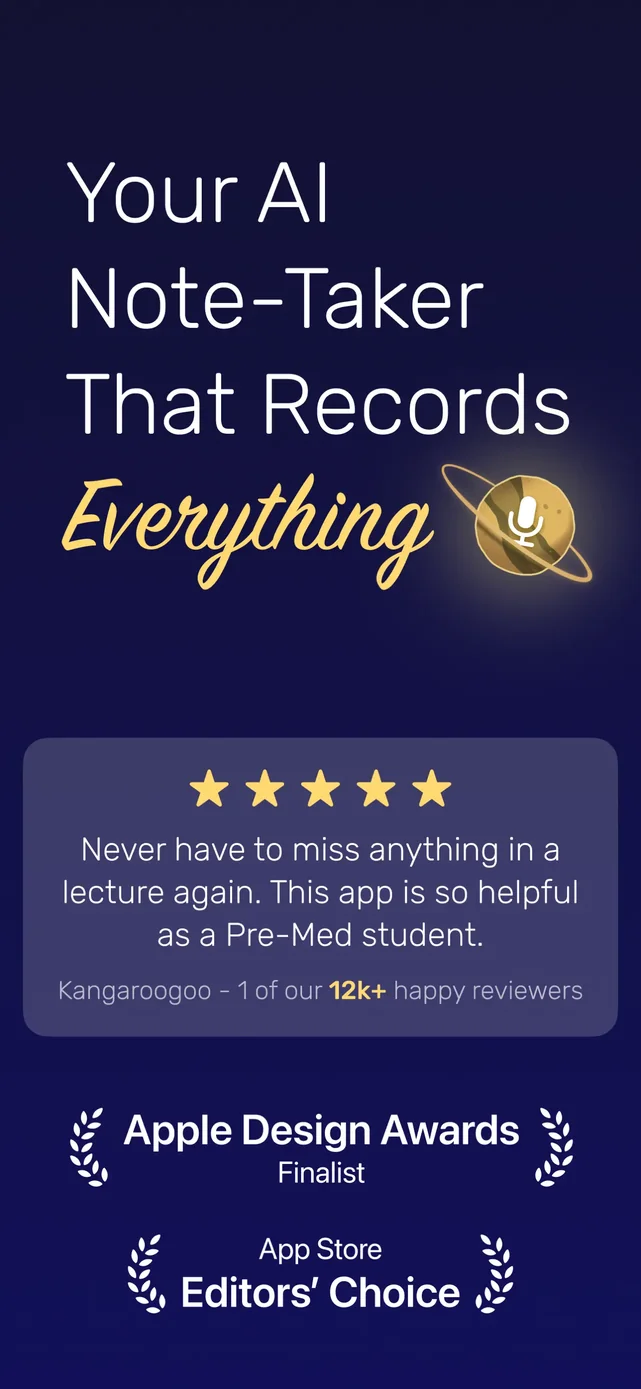 Noted: Record & AI Transcribe App Store screenshot 1