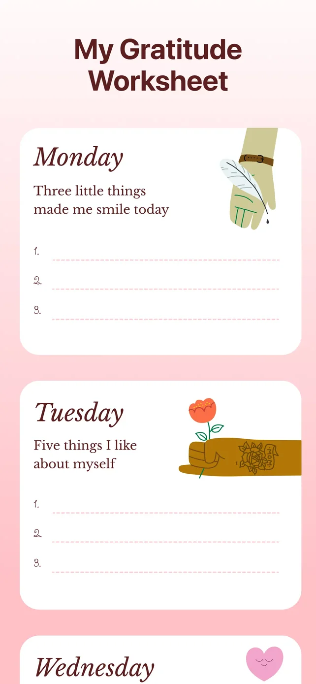 Gratitude: Self-Care Journal App Store screenshot 1