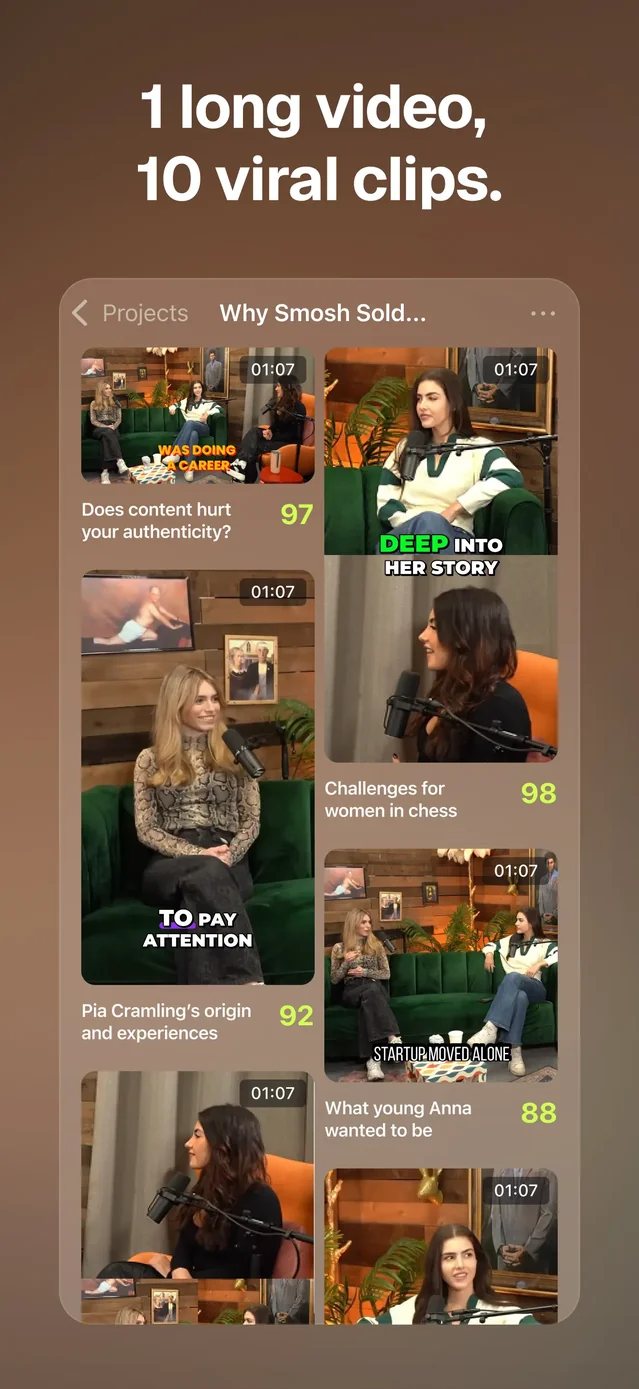 OpusClip - AI video clipping App Store screenshot 2