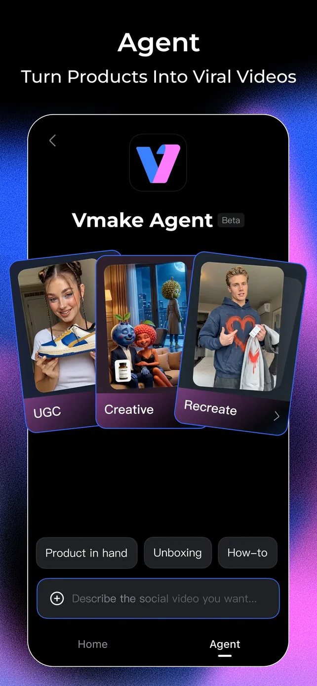 Vmake Labs: create viral video App Store screenshot 1