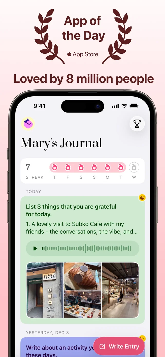 Gratitude: Self-Care Journal App Store screenshot 2