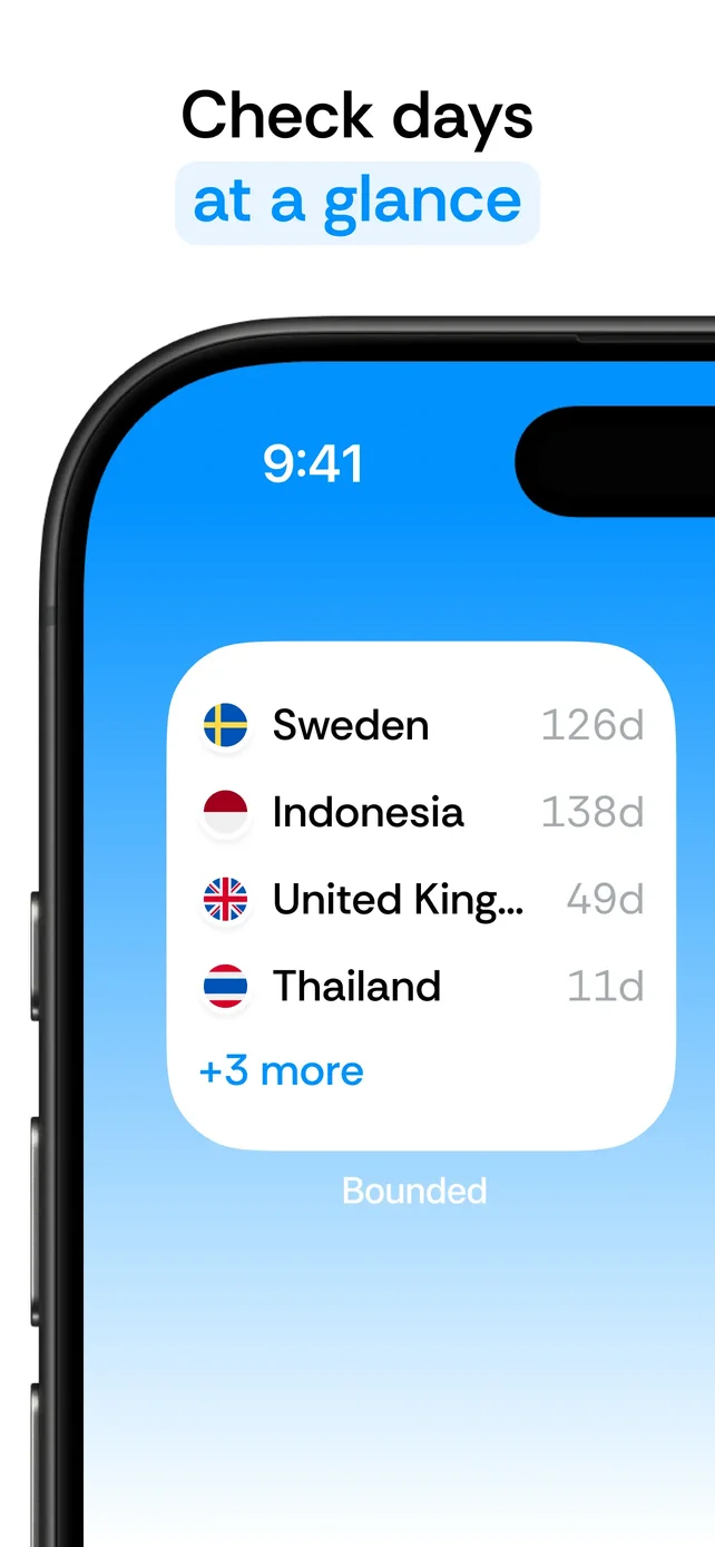 Country Days Tracker: Bounded App Store screenshot 4