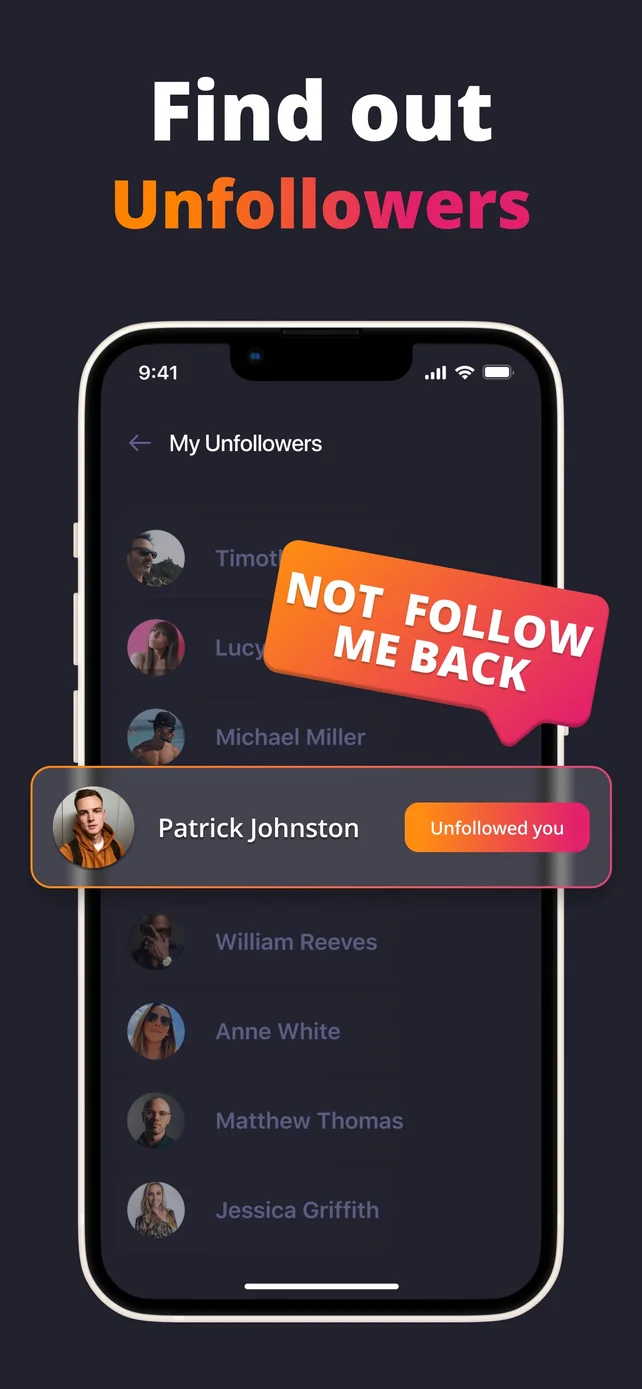Unfollow Tracker: MyFollowers App Store screenshot 1