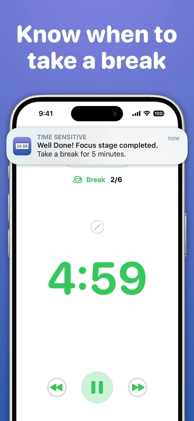 Focused Work - Pomodoro Timer App Store screenshot 4