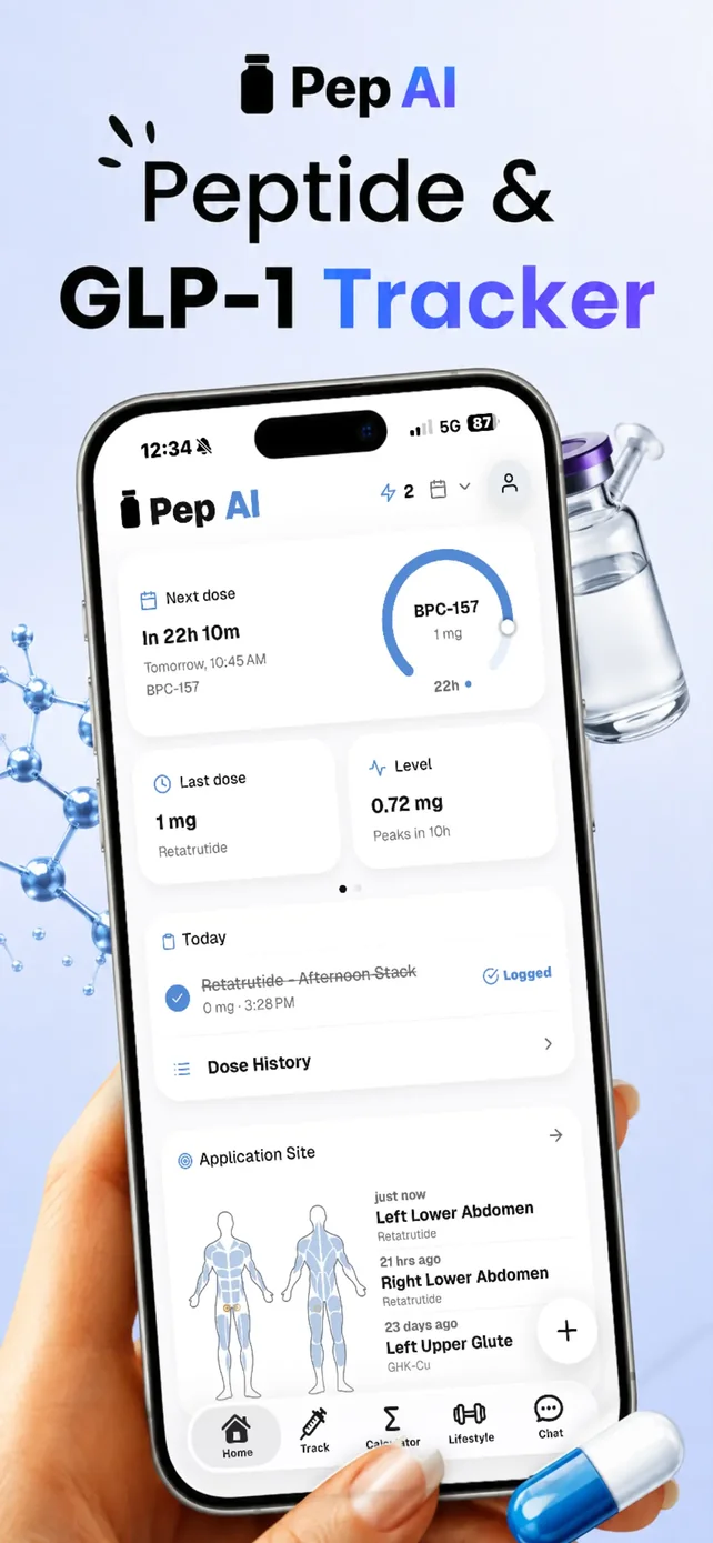 Pep AI: Peptide GLP-1 Tracker App Store screenshot 1