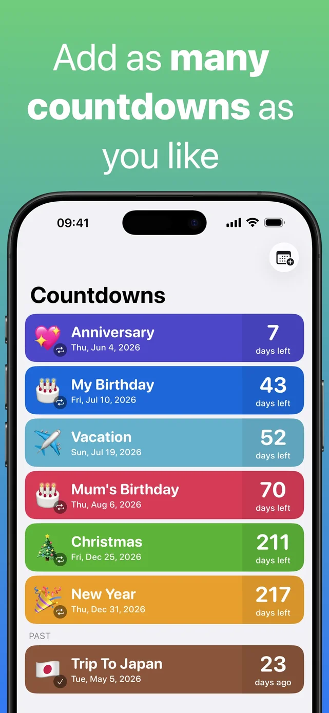 Countdown App Store screenshot 1