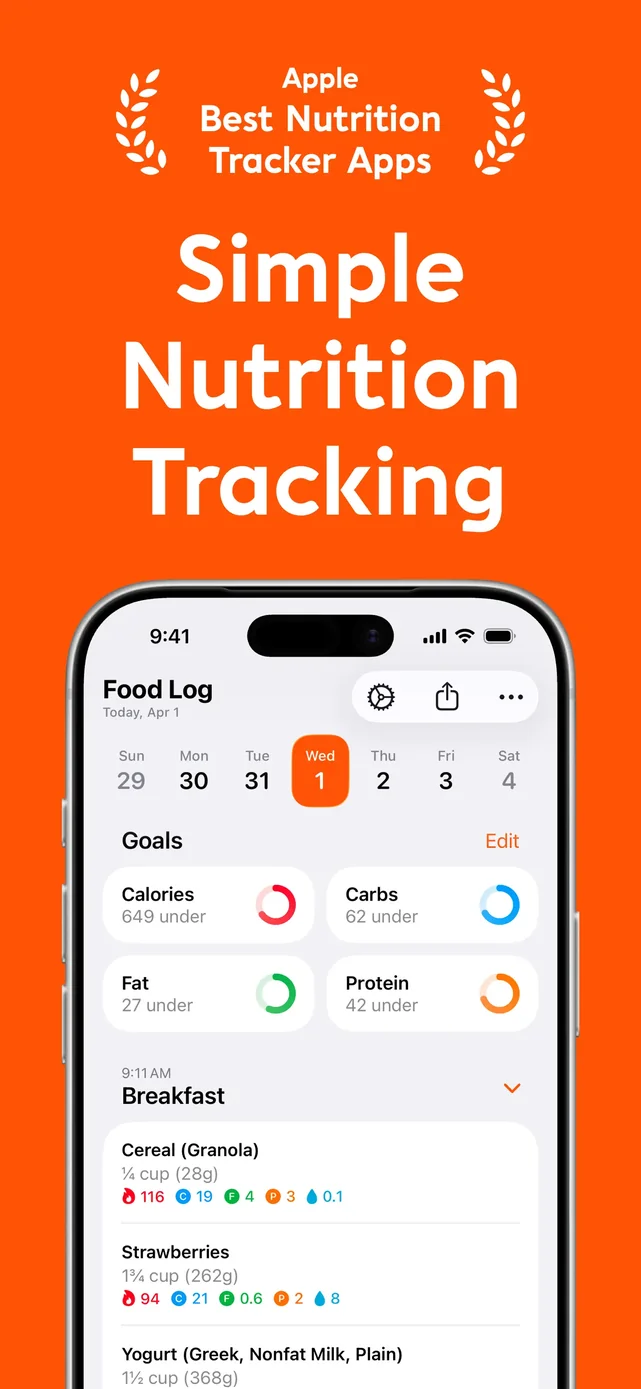 Nutrition Tracker: Foodnoms App Store screenshot 1