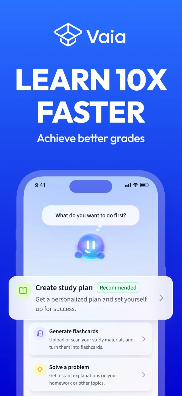 Vaia: AI Flashcards. Study App App Store screenshot 1
