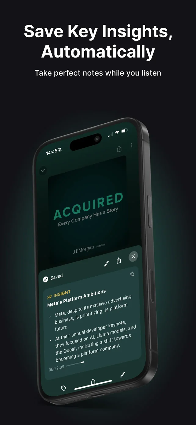 Snipd | AI Podcast Player App Store screenshot 2